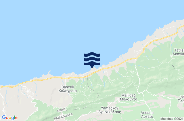 Mapa de mareas Psyllátos, Cyprus