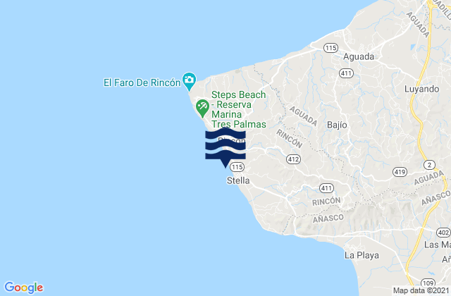 Mapa de mareas Pueblo Barrio, Puerto Rico