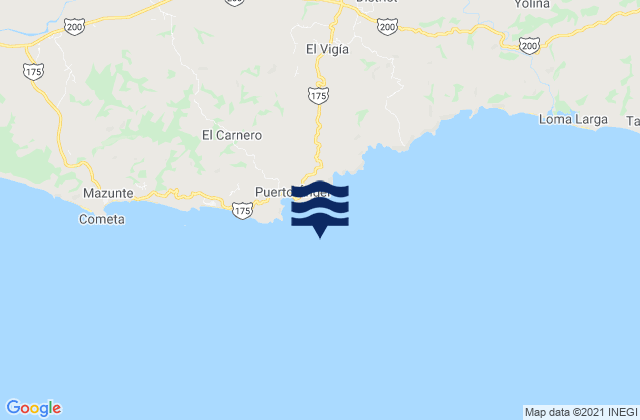 Mapa de mareas Puerto Angel, Mexico