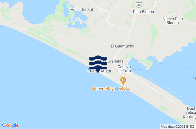 Mapa de mareas Puerto Arista, Mexico