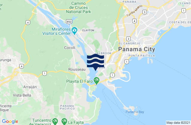Mapa de mareas Puerto Balboa, Panama