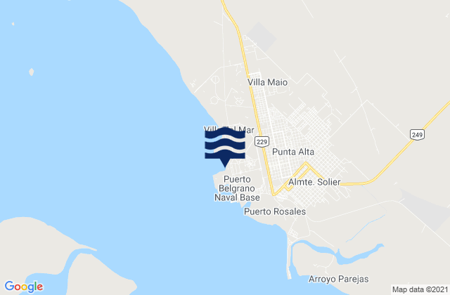 Mapa de mareas Puerto Belgrano, Argentina