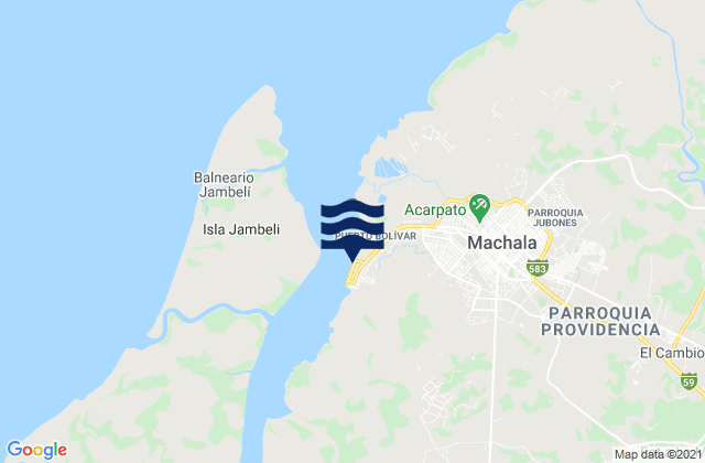 Mapa de mareas Puerto Bolivar, Ecuador