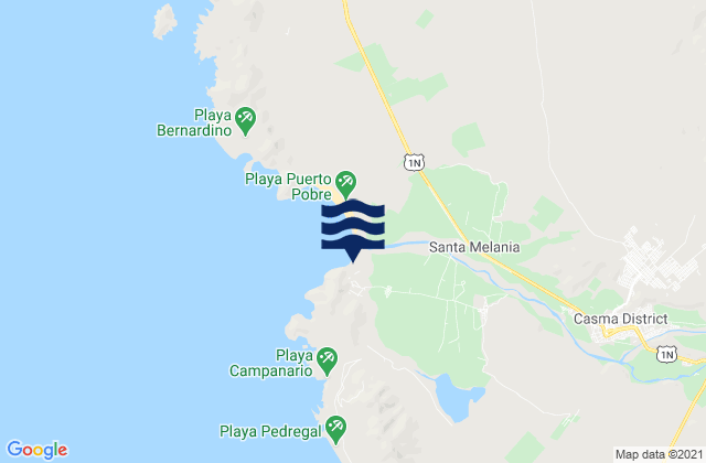 Mapa de mareas Puerto Casma, Peru