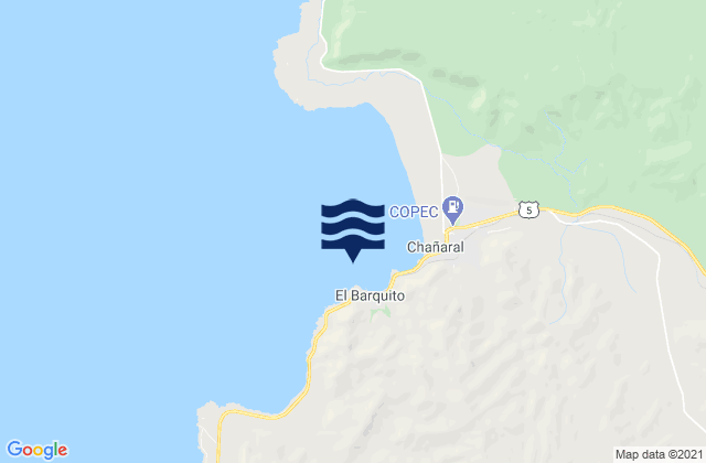 Mapa de mareas Puerto Chanaral, Chile