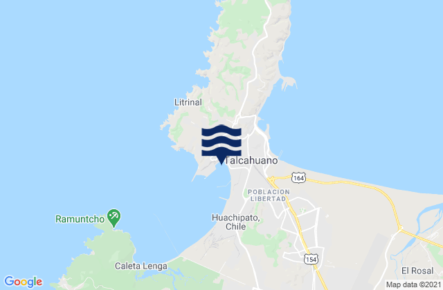 Mapa de mareas Puerto Comercial de San Vicente, Chile