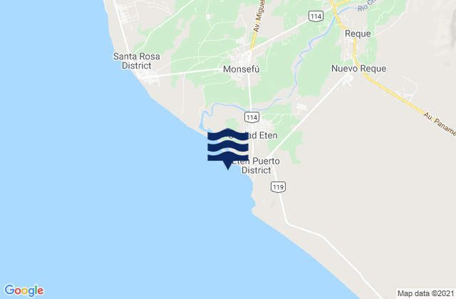 Mapa de mareas Puerto Eten, Peru