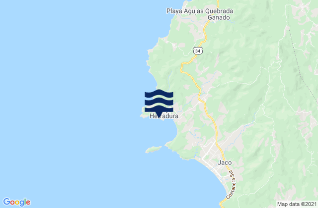 Mapa de mareas Puerto Herradura, Costa Rica