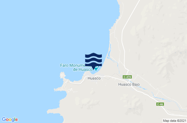 Mapa de mareas Puerto Huasco, Chile