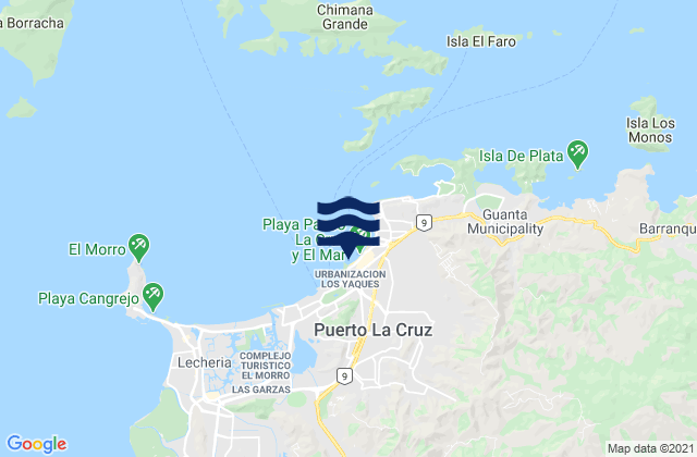 Mapa de mareas Puerto La Cruz, Venezuela