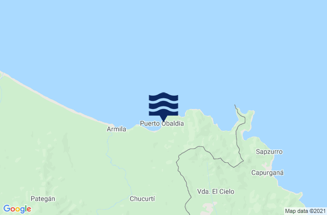 Mapa de mareas Puerto Obaldía, Panama