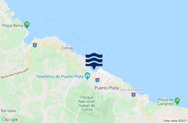 Mapa de mareas Puerto Plata, Dominican Republic