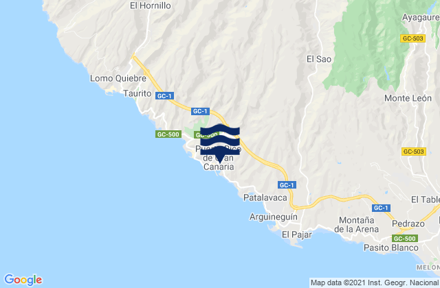 Mapa de mareas Puerto Rico de Gran Canaria, Spain