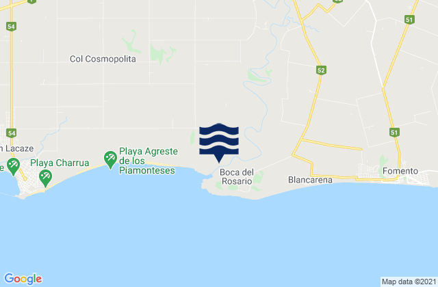 Mapa de mareas Puerto Rosario, Uruguay