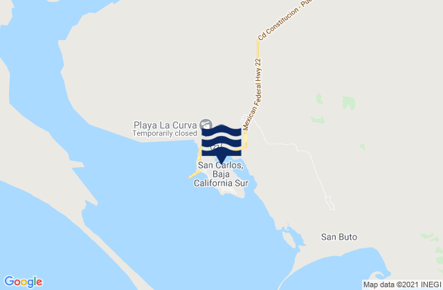 Mapa de mareas Puerto San Carlos, Mexico
