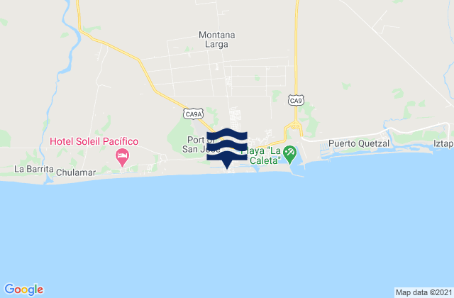Mapa de mareas Puerto San José, Guatemala