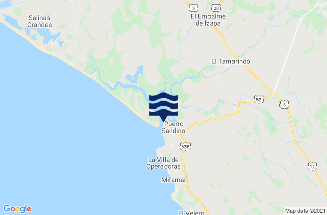 Mapa de mareas Puerto Sandino, Nicaragua