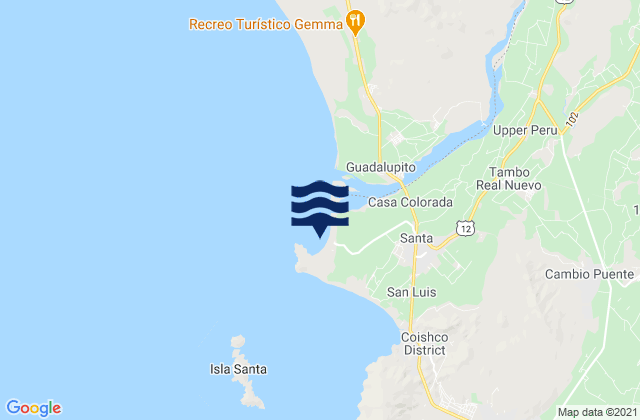 Mapa de mareas Puerto Santa, Peru