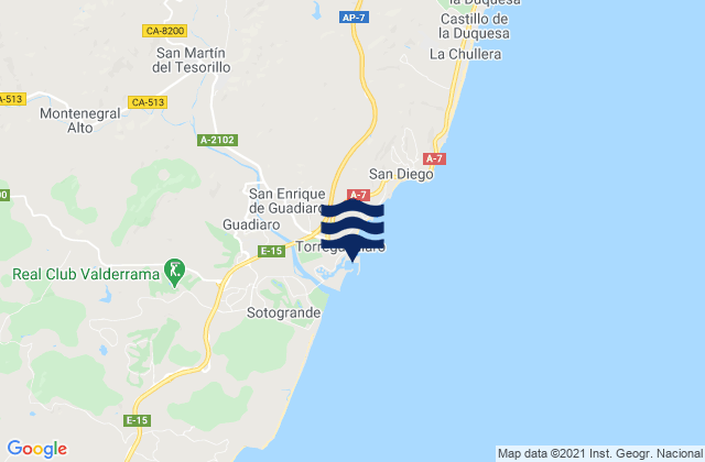Mapa de mareas Puerto Sotogrande, Spain