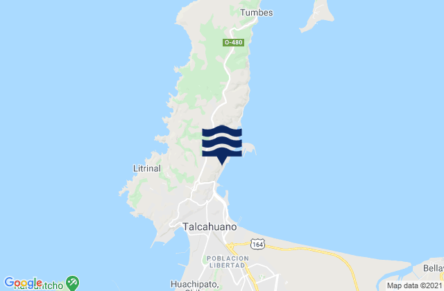 Mapa de mareas Puerto Talcahuano, Chile