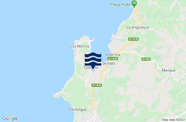 Mapa de mareas Puerto Tomé, Chile
