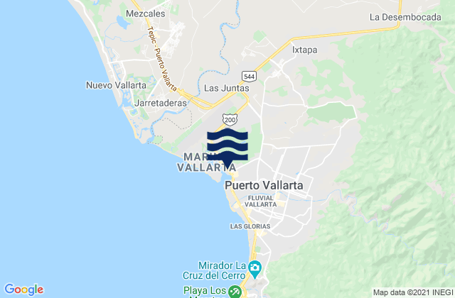 Mapa de mareas Puerto Vallarta, Mexico