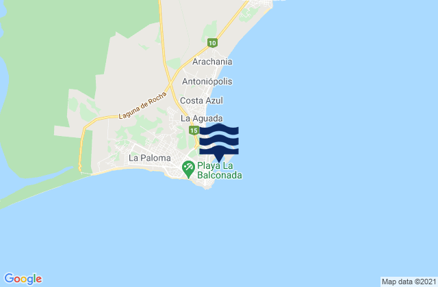 Mapa de mareas Puerto Viejo, Uruguay