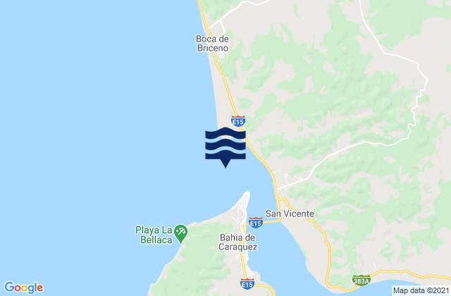 Mapa de mareas Puerto de Bahia Caraquez, Ecuador
