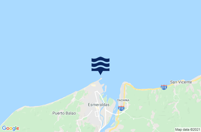 Mapa de mareas Puerto de Esmeraldas, Ecuador