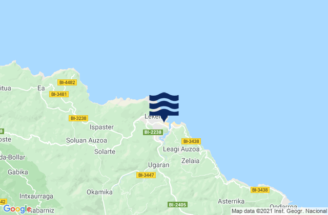 Mapa de mareas Puerto de Lekeitio, Spain