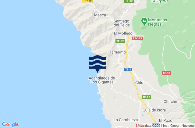 Mapa de mareas Puerto de Los Gigantes, Spain
