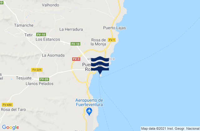 Mapa de mareas Puerto del Rosario, Spain
