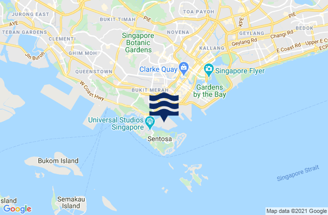 Mapa de mareas Pulau Brani, Singapore