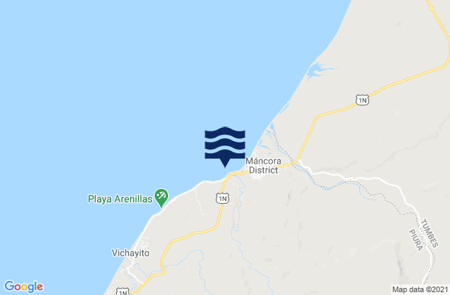 Mapa de mareas Punta Ballenas, Peru