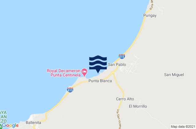 Mapa de mareas Punta Blanca, Ecuador