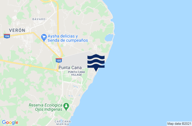 Mapa de mareas Punta Cana, Dominican Republic