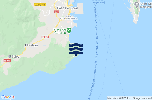 Mapa de mareas Punta Carnero, Spain