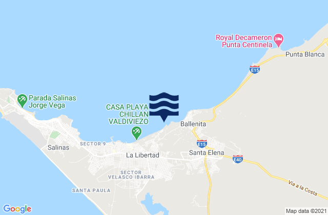 Mapa de mareas Punta Chulluype, Ecuador