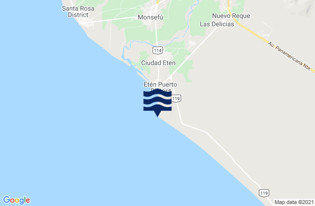 Mapa de mareas Punta Eten, Peru