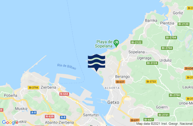 Mapa de mareas Punta Galea, Spain