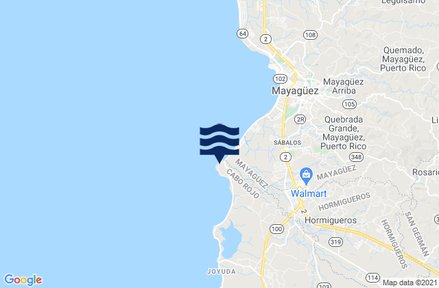 Mapa de mareas Punta Guanajabo Mayagues, Puerto Rico