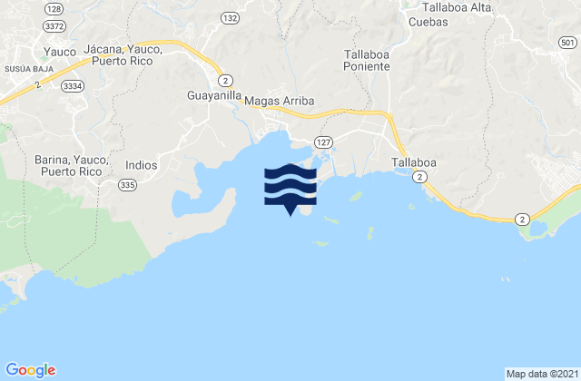 Mapa de mareas Punta Guayanilla, Puerto Rico