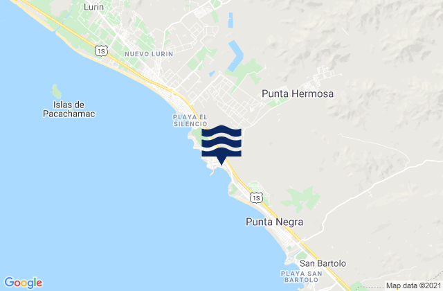 Mapa de mareas Punta Hermosa, Peru