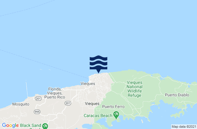 Mapa de mareas Punta Mulas, Puerto Rico
