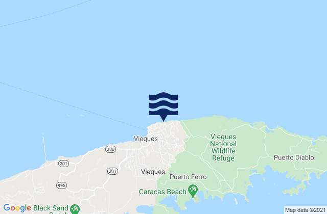 Mapa de mareas Punta Mulas Isla De Vieques, Puerto Rico
