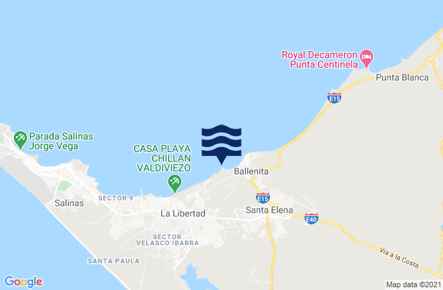 Mapa de mareas Punta Murcielago, Ecuador