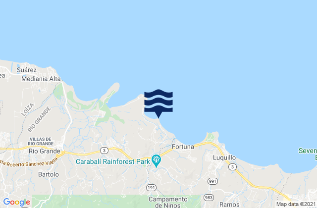 Mapa de mareas Punta Percha, Puerto Rico
