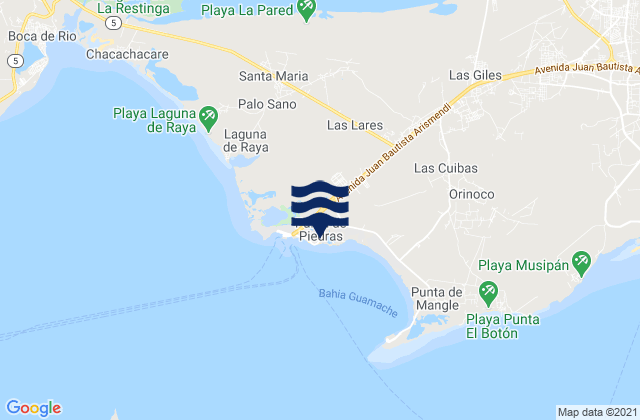 Mapa de mareas Punta Piedras, Venezuela