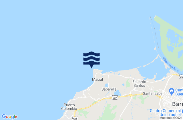 Mapa de mareas Punta Roca, Colombia