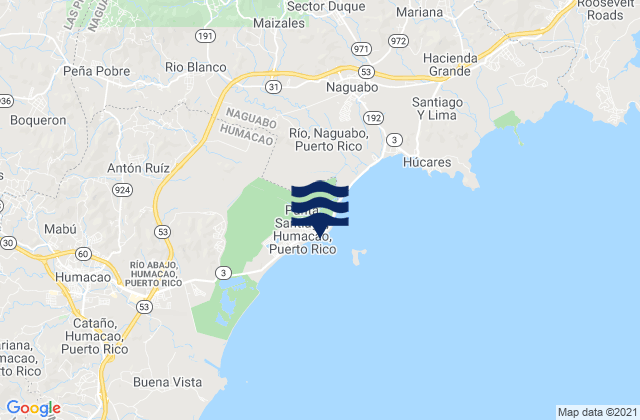 Mapa de mareas Punta Santiago, Puerto Rico